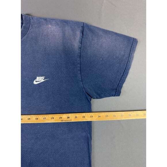 Rare Vintage Y2K Nike Swoosh Faded Thrashed Navy Blue XL Shirts Sports Hype Gym - Picture 12 of 13